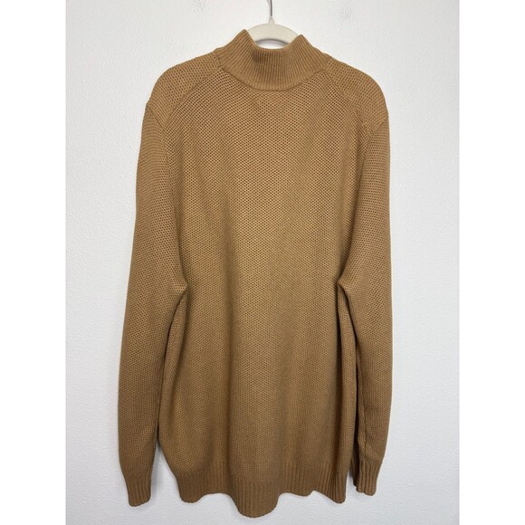 J Crew XL Cotton Honeycomb Knit Half-Zip Heather Acorn Pullover Long Sleeve - Picture 13 of 15